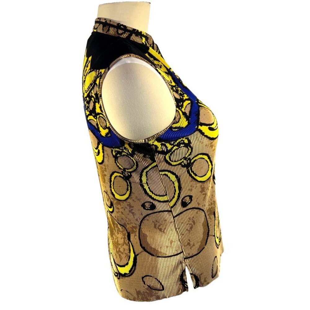 Jamie Sadock L Cooltrex Golf Sleeveless Electric Avenue Top Accordian Pleat 1/4 - Picture 4 of 11